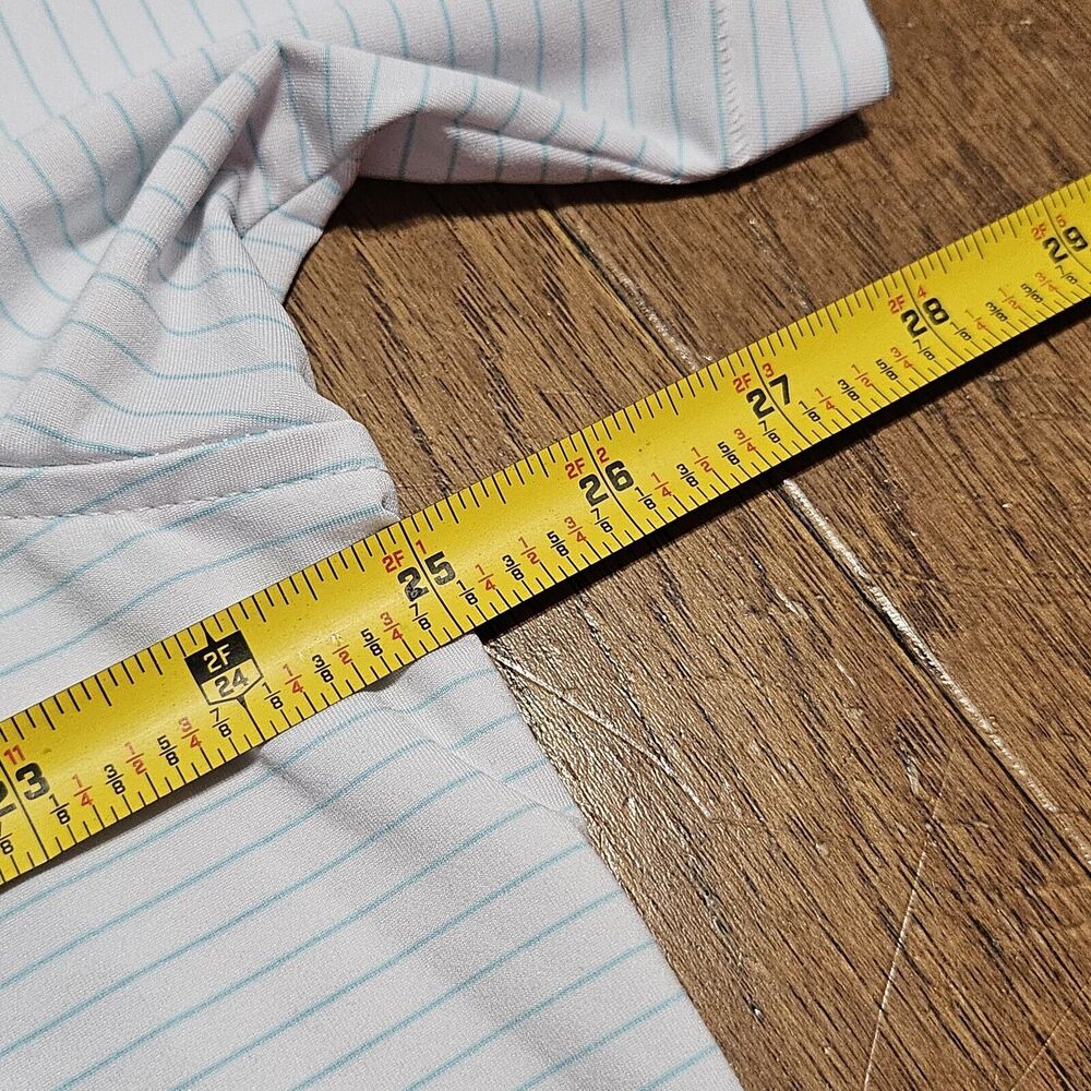 Peter Millar Polo Shirt Mens XL Blue Striped Summer Comfort Short Sleeve Stretch - Picture 8 of 9